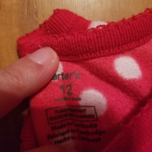 Carter's Reindeer Flannel Zip Up Sleepers Sz 12m - Picture 2 of 6